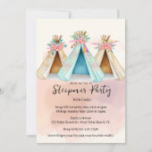 Invitation de soirée pyjama sous tipi aquarelle (Devant)