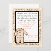 Invitation de soirée pyjamas d'anniversaire (Devant / Derrière)