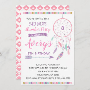 Invitation de soirée pyjamas de Dreamcatcher