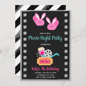 Invitation de soirée pyjamas de film (Devant / Derrière)