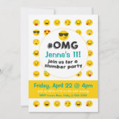 Invitation de soirée pyjamas d'Emoji (Devant)