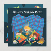 Invitation de soirée pyjamas du Sleepover du (Devant / Derrière)