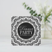 Invitation de soirée tribale Daisy noir et blanc (Debout devant)