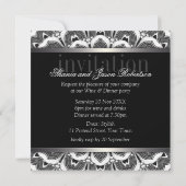 Invitation de soirée tribale Daisy noir et blanc (Dos)