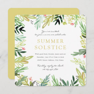 Invitation de solstice d'été de Watercolor Meadow