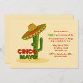 Invitation de sombrero de Cinco De Mayo (Devant / Derrière)