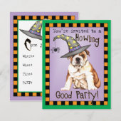 Invitation de sorcière Bulldog (Devant / Derrière)