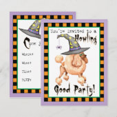 Invitation de sorcière de caniche de jouets (Devant / Derrière)