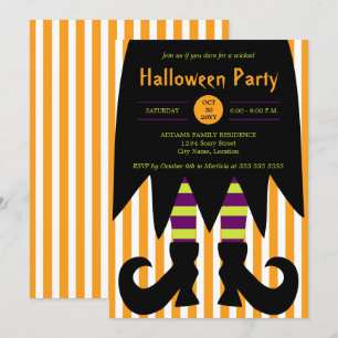 Invitation de sorcière de la fête d'Halloween