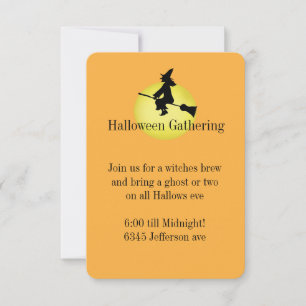 Invitation de sorcière d'Halloween