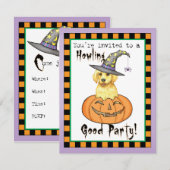 Invitation de sorcière du laboratoire jaune (Devant / Derrière)