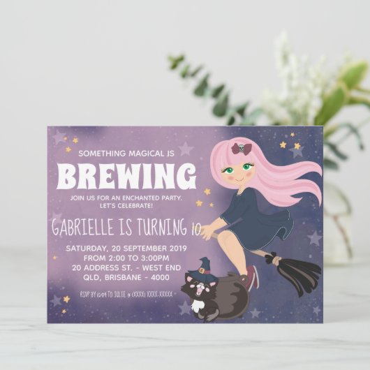 Invitation de sorcière enchantée (Debout devant)