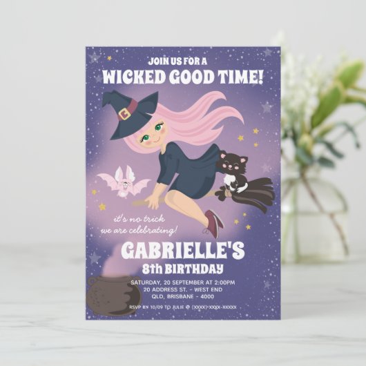 Invitation de sorcière enchantée (Debout devant)