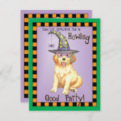 Invitation de sorcière Golden Retriever (Devant / Derrière)