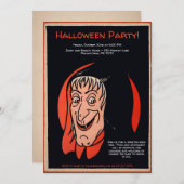 Invitation de sorcière personnalisable Retro (Devant / Derrière)