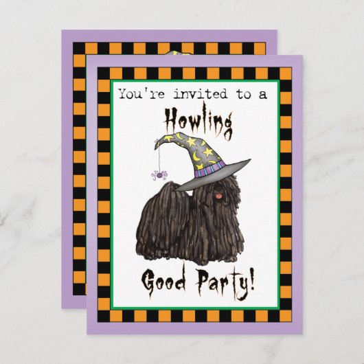 Invitation de Sorcière Puli (Devant / Derrière)