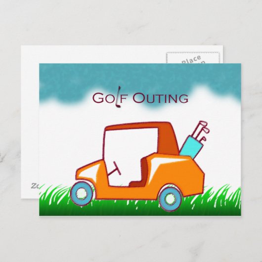 invitation de sortie de voiturette de golf (Devant / Derrière)