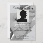Invitation de souvenir de fleur grise (Devant)