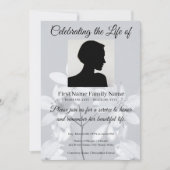 Invitation de souvenir de fleur grise (Devant)