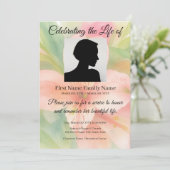 Invitation de souvenir pastel lis péruvien (Debout devant)