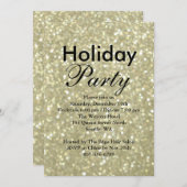 Invitation de Sparkly Gold Holiday (Devant / Derrière)