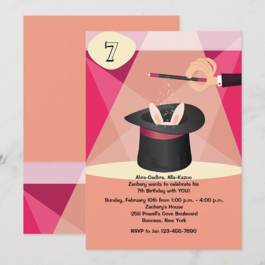 Invitation de spectacle de magie (Devant / Derrière)