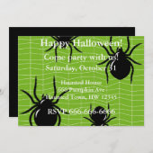 Invitation de Spider Halloween (Devant / Derrière)