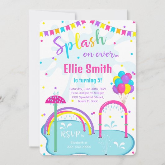 Invitation de Splash Pad (Devant)
