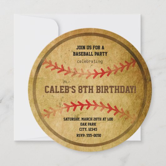 Invitation de sport de fête d'anniversaire de base (Devant)