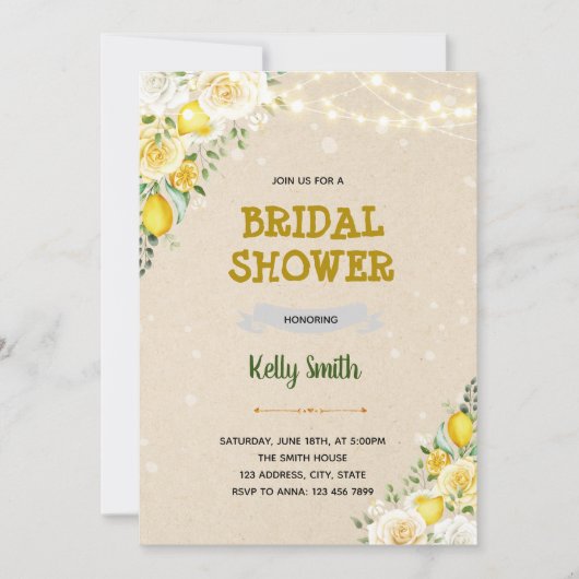 Invitation de sprinkie citron (Devant)