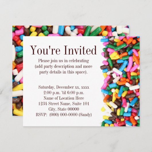 Invitation de Sprinkings (Devant / Derrière)