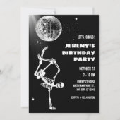 Invitation de squelette de boule disco dansant (Devant)