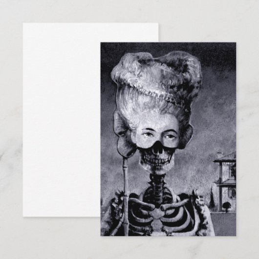 Invitation de squelette d'Halloween (Devant / Derrière)