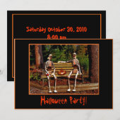 Invitation de squelettes de Halloween (Devant / Derrière)