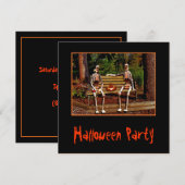 Invitation de squelettes de Halloween (Devant / Derrière)
