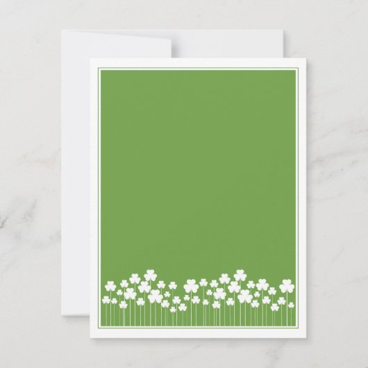 Invitation de St patrick shamrock Garden (Dos)