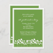 Invitation de St patrick shamrock Garden (Devant / Derrière)