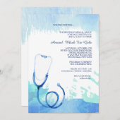 Invitation de stéthoscope d'aquarelle (Devant / Derrière)