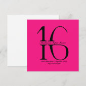 Invitation de Strikethrough Super Sweet 16 (Devant / Derrière)