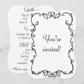 Invitation de style Art nouveau vintage (Devant / Derrière)