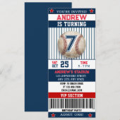 Invitation de style billet de baseball personnalis (Devant / Derrière)