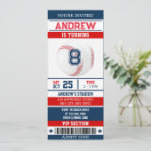 Invitation de style billet de baseball personnalis (Debout devant)