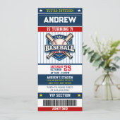 Invitation de style billet de baseball sportif per (Debout devant)