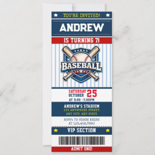 Invitation de style billet de baseball sportif per