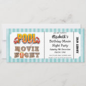 Invitation de style billet pour une soirée piscine (Devant)