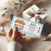 Invitation de style billet pour une soirée piscine