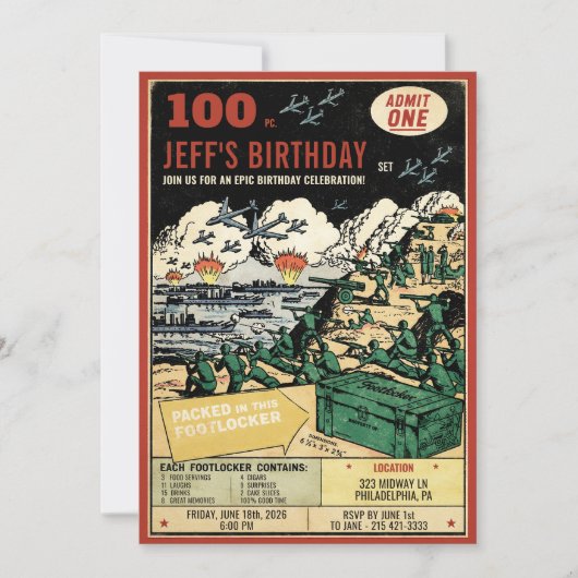 Invitation de style de bande dessinée rétro (Devant)
