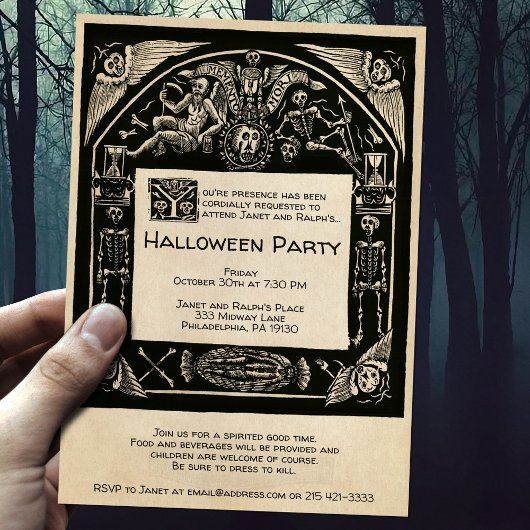 Invitation de style funéraire personnalisable effr