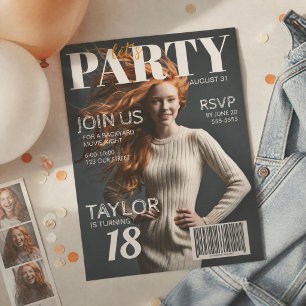 Invitation de style magazine photo pour 18 ans