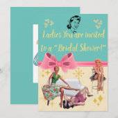 Invitation de style rétro "Fête des mariées" (Devant / Derrière)